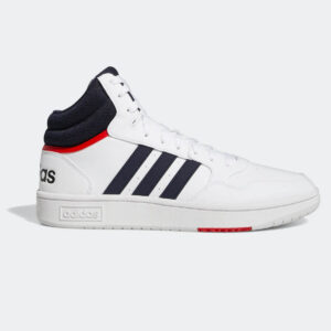 Adidas hoops 3.0 mid classic basketball shoes - Cloud White / Legend Ink / Vivid Red