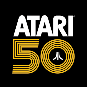 Atari 50th Logo black background PNG