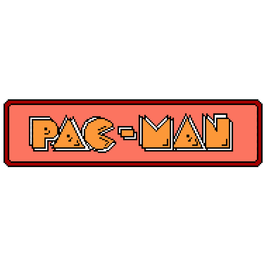 Pac-man logo 8-bit PNG