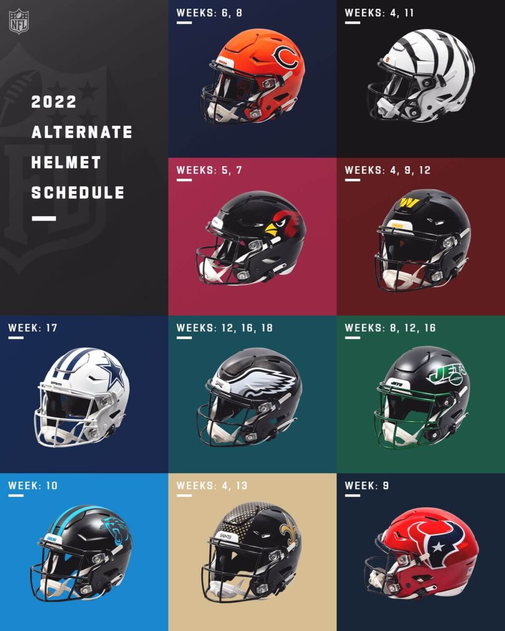 New Nfl Alternate Helmets Schedule 2022 