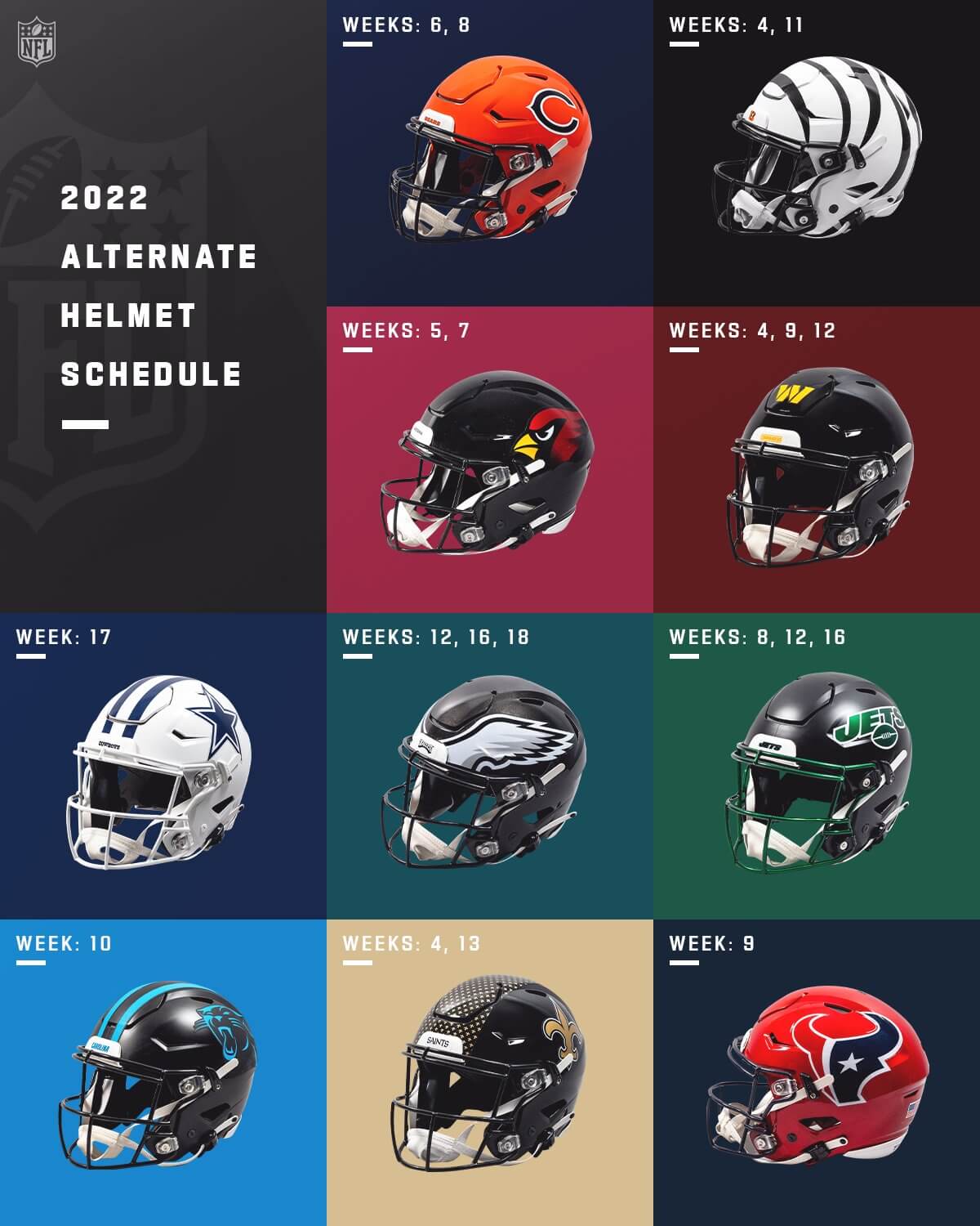 nfl 2022 alternate team helmets